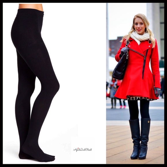 BLACK FLEECE LINED TIGHTS - Picture 8 of 8